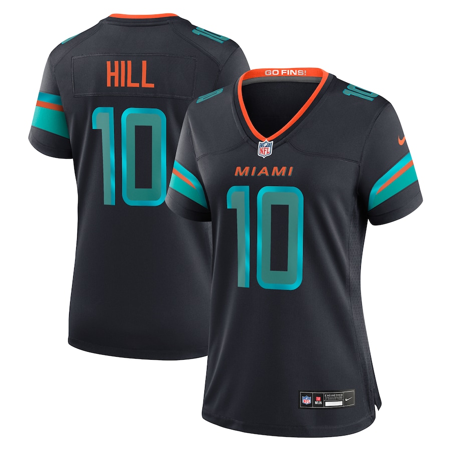 women Miami Dolphins #10 Hill Nike 2025 Blue Limited Nike NFL Jersey->women nfl jersey->Women Jersey